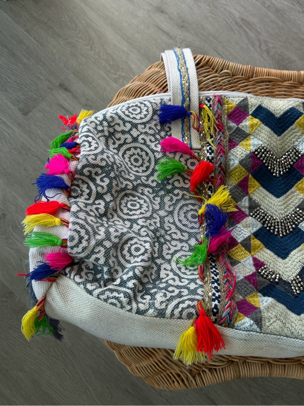 Bohemian Colorful Tassel Boho Tote Bag - ANTICA SARTORIA - Preloved - fair - Picture 9 of 17